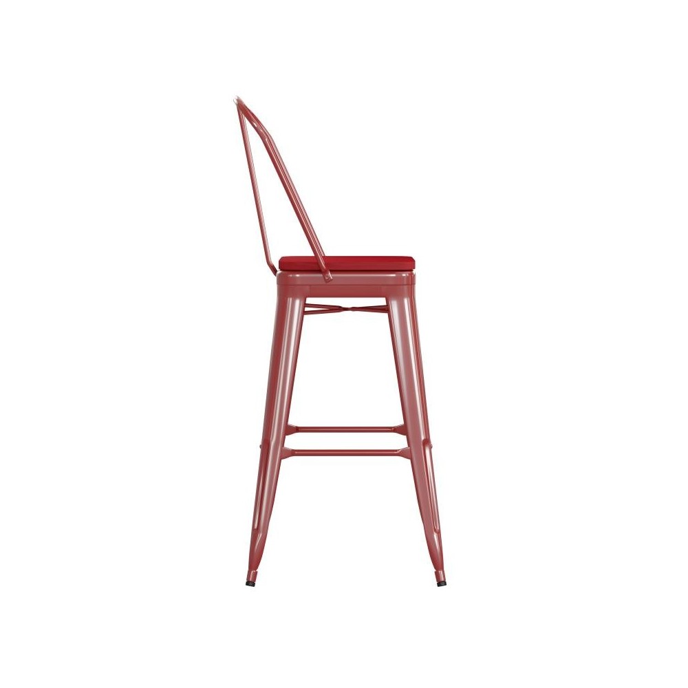 Kai Commercial Grade 30" Red Stool-Red Seat