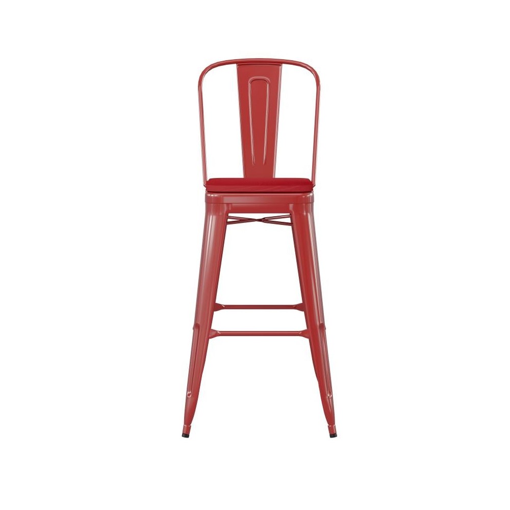 Kai Commercial Grade 30" Red Stool-Red Seat