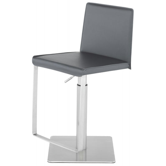 Kailee Dark Gray Leather Adjustable Stool