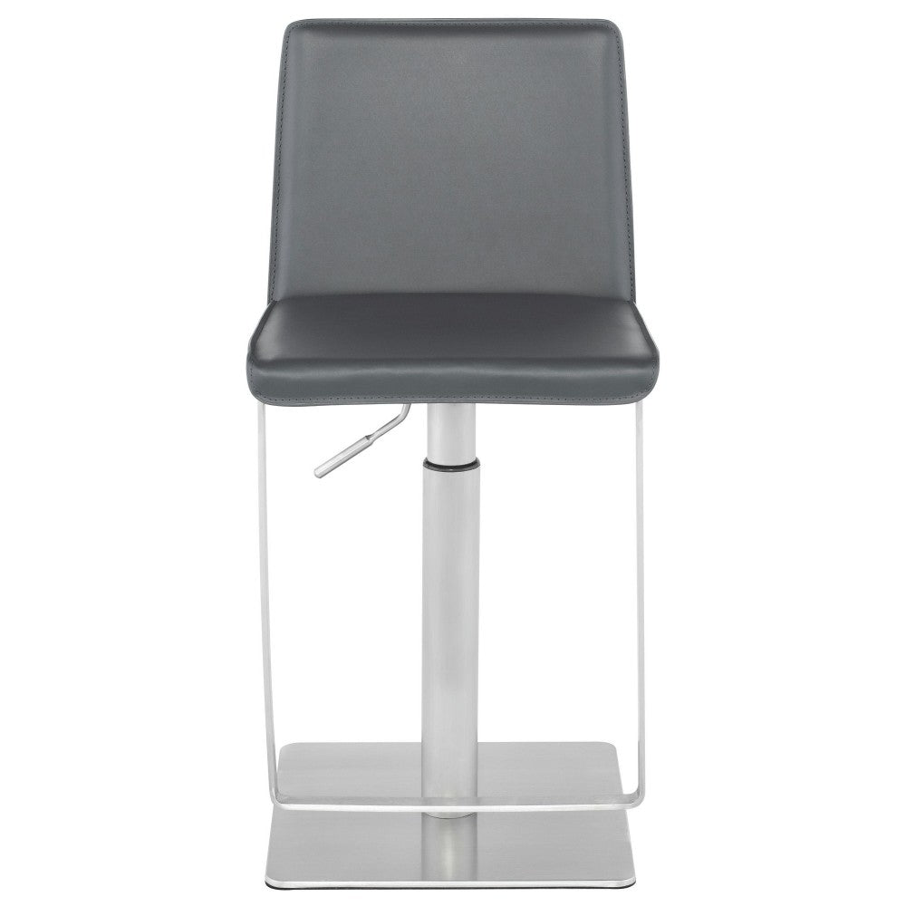 Kailee Dark Gray Leather Adjustable Stool