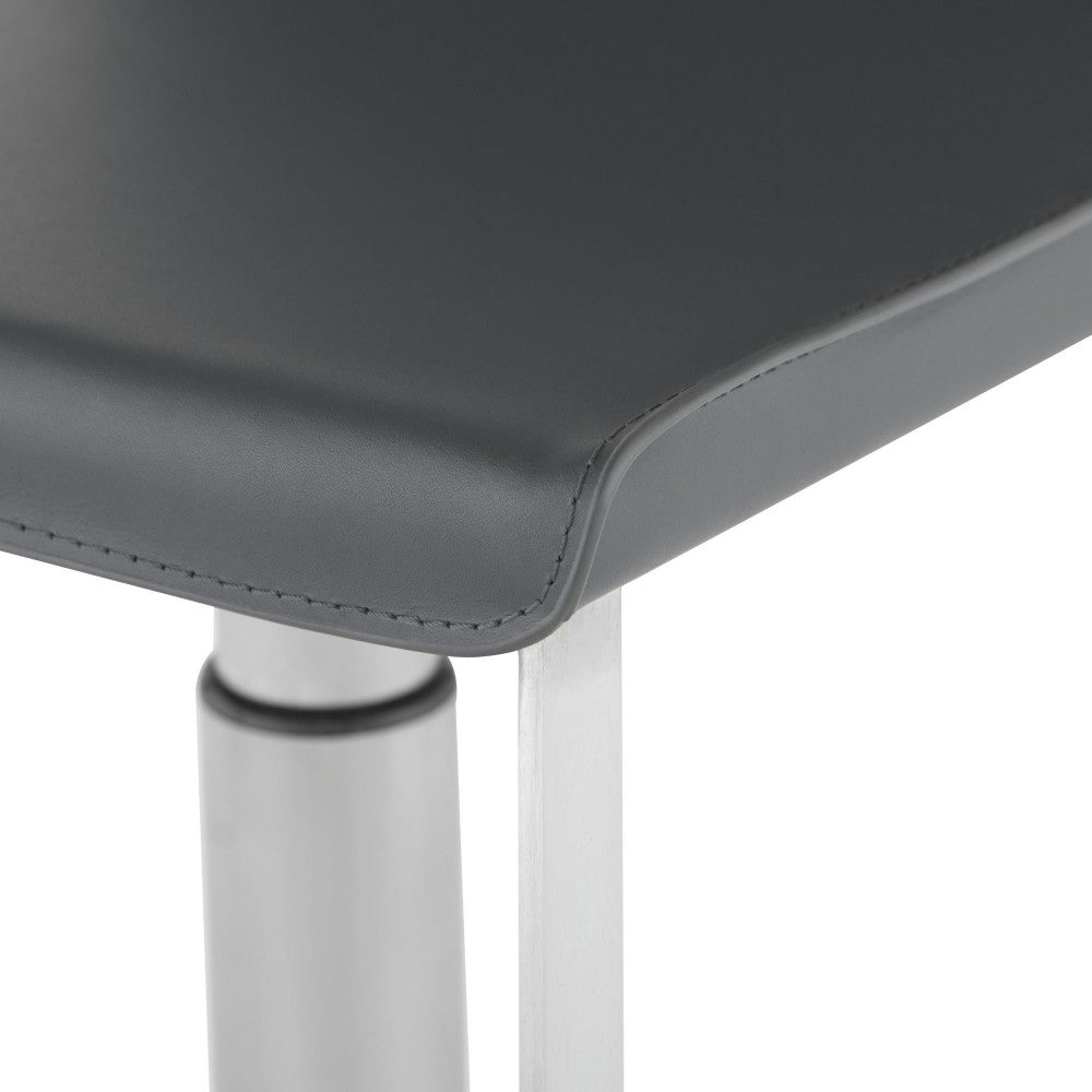 Kailee Dark Gray Leather Adjustable Stool