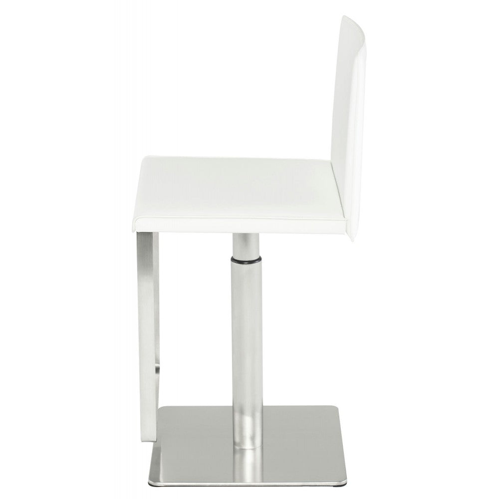 Kailee White Leather Adjustable Stool