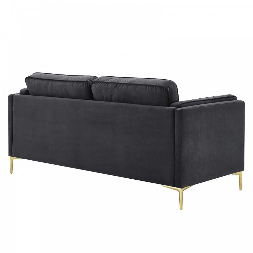 Kaiya Performance Velvet Sofa, Charcoal