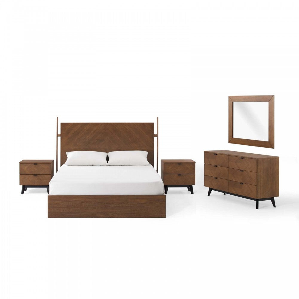 Kali 5-Piece Bedroom Set, Walnut, MOD-6297-WAL-SET