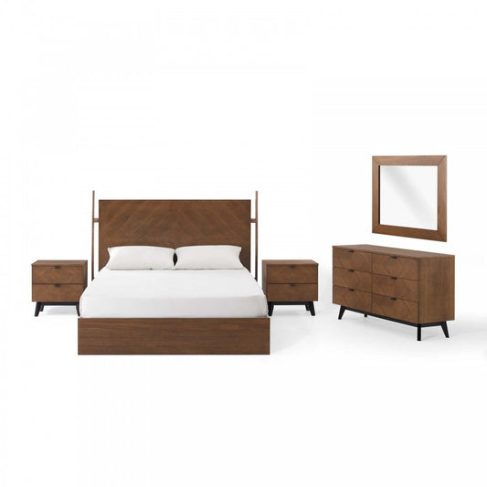 Kali 5-Piece Bedroom Set, Walnut, MOD-6297-WAL-SET