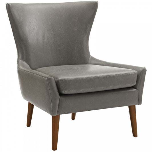 Keen Upholstered Vinyl Armchair, Gray