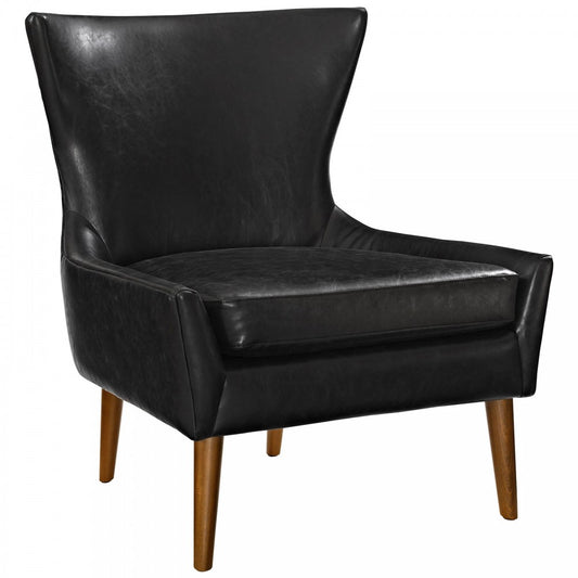 Keen Upholstered Vinyl Armchair, Black