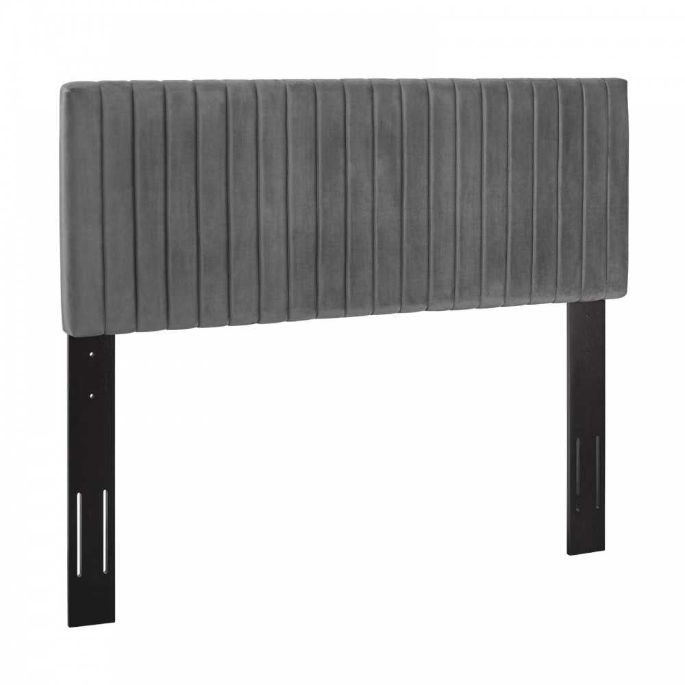 Keira Full / Queen Performance Velvet Headboard, Gray