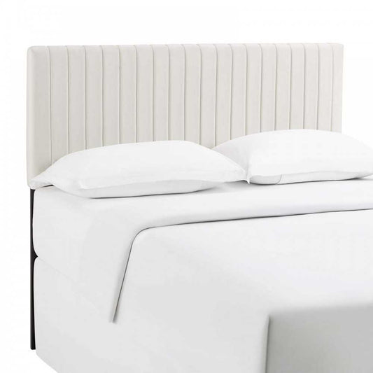 Keira Full / Queen Performance Velvet Headboard, Ivory