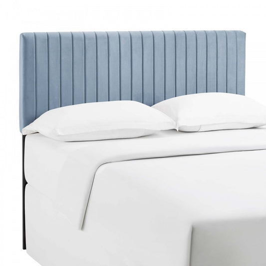 Keira Full / Queen Performance Velvet Headboard, Light Blue