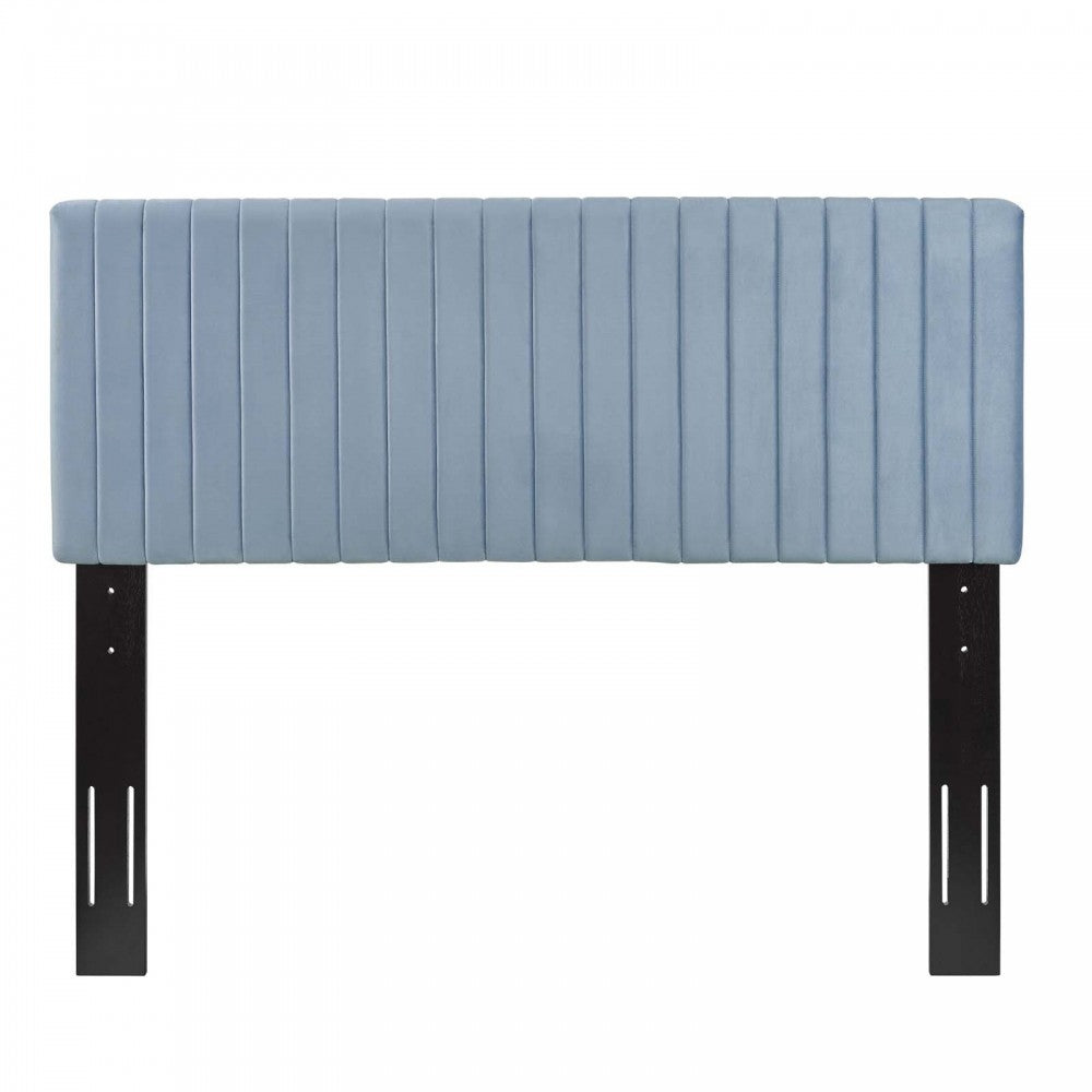 Keira Full / Queen Performance Velvet Headboard, Light Blue