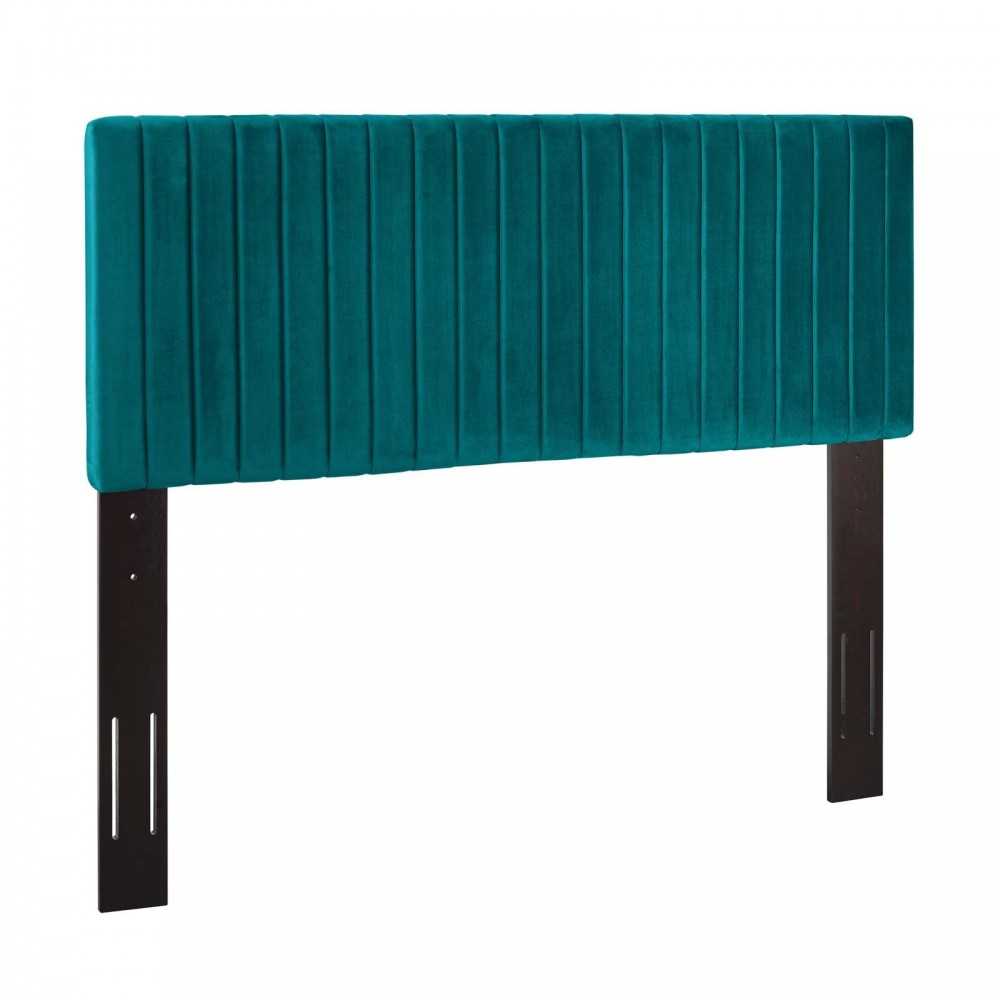 Keira Full / Queen Performance Velvet Headboard, Teal