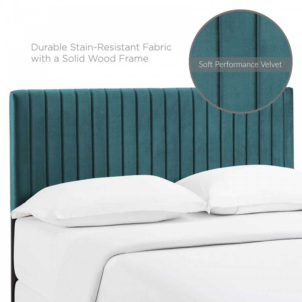 Keira Full / Queen Performance Velvet Headboard, Teal