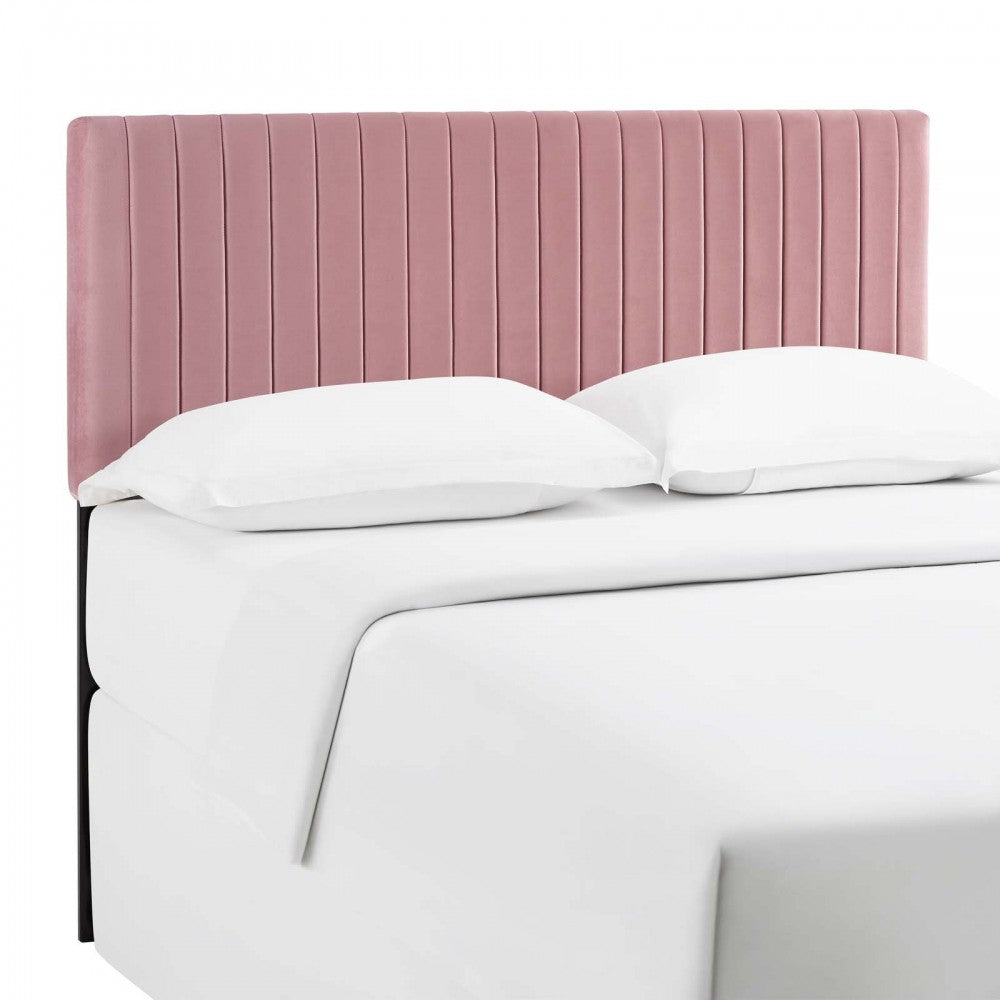 Keira Full / Queen Performance Velvet Headboard, Dusty Rose