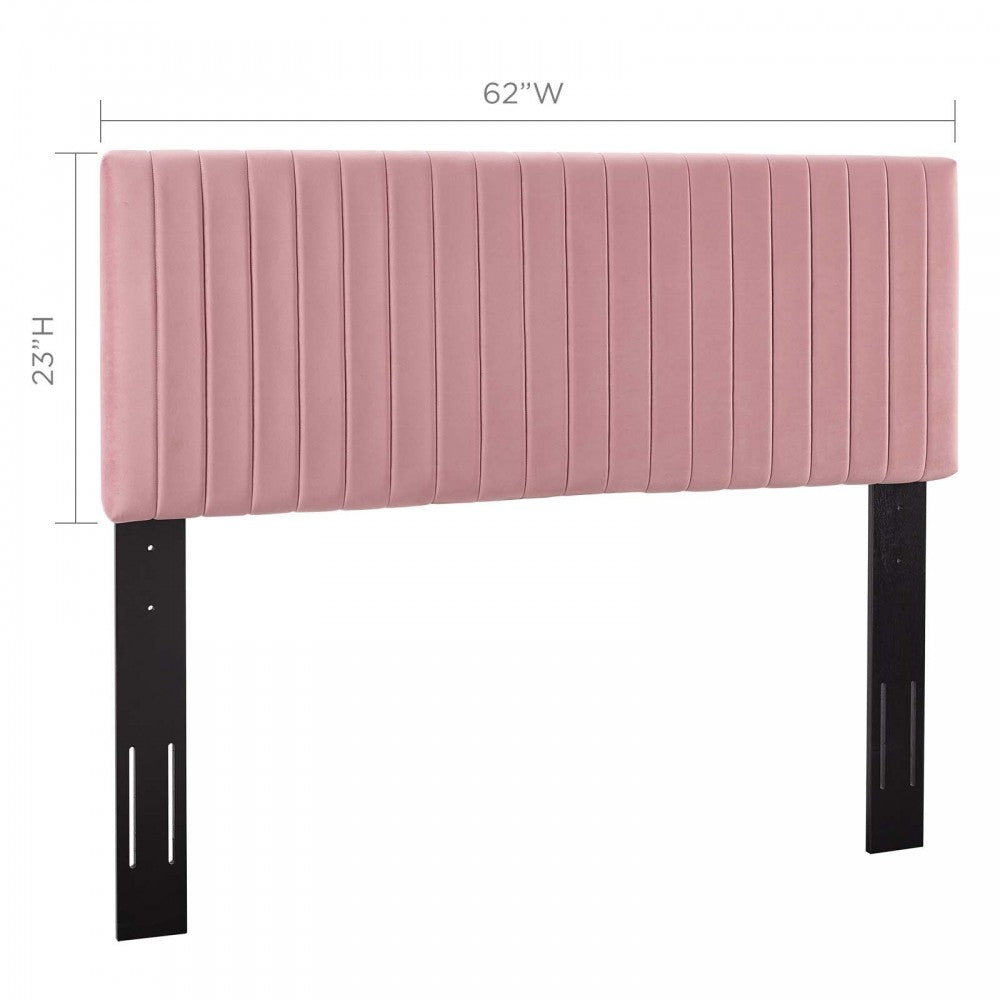 Keira Full / Queen Performance Velvet Headboard, Dusty Rose