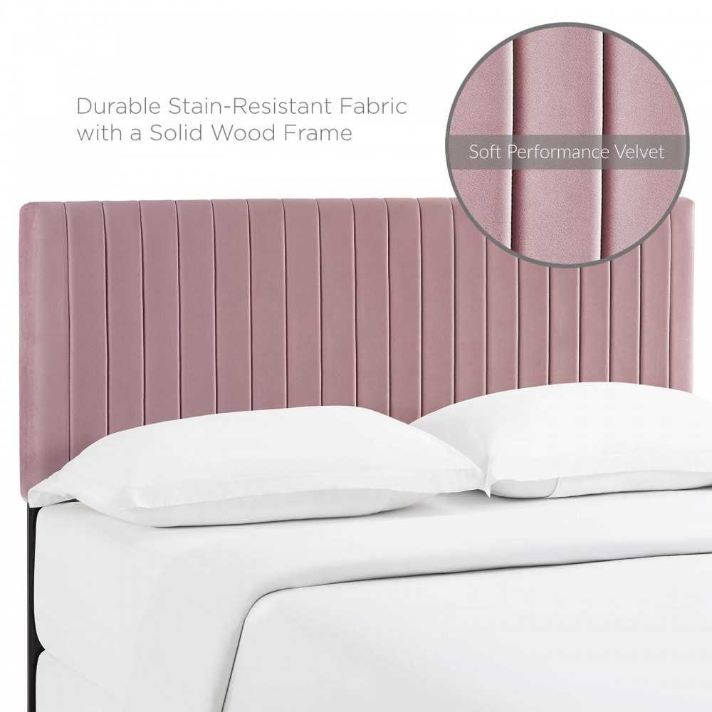 Keira Full / Queen Performance Velvet Headboard, Dusty Rose