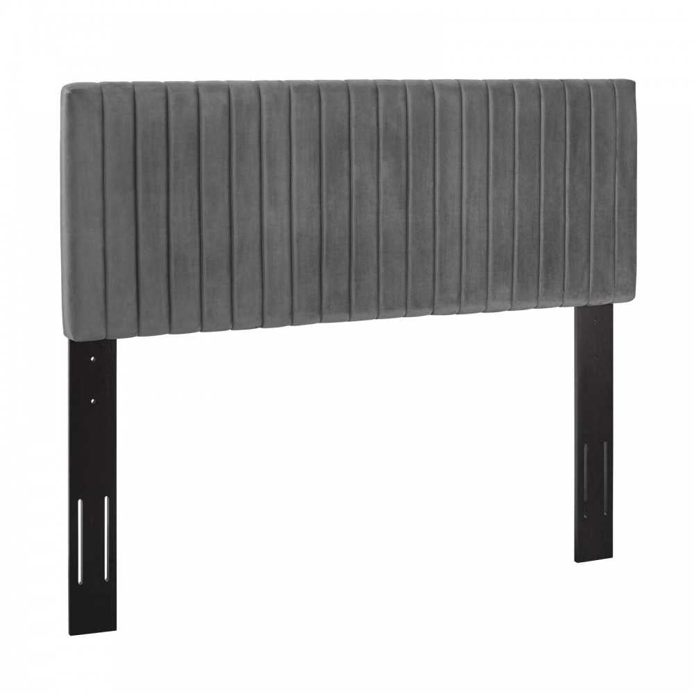 Keira King/California King Performance Velvet Headboard, Gray