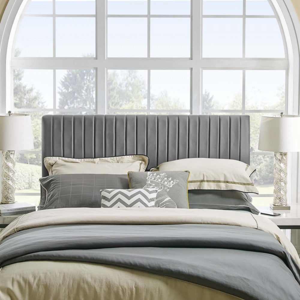 Keira King/California King Performance Velvet Headboard, Gray