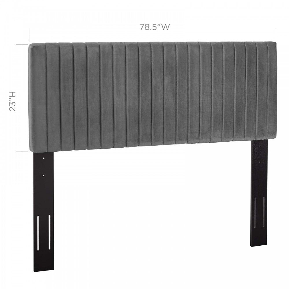 Keira King/California King Performance Velvet Headboard, Gray