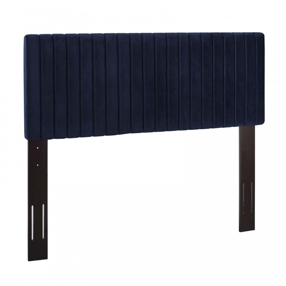 Keira King/California King Performance Velvet Headboard, Midnight Blue