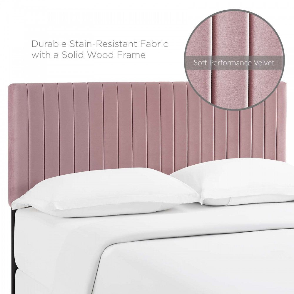 Keira King/California King Performance Velvet Headboard, Dusty Rose