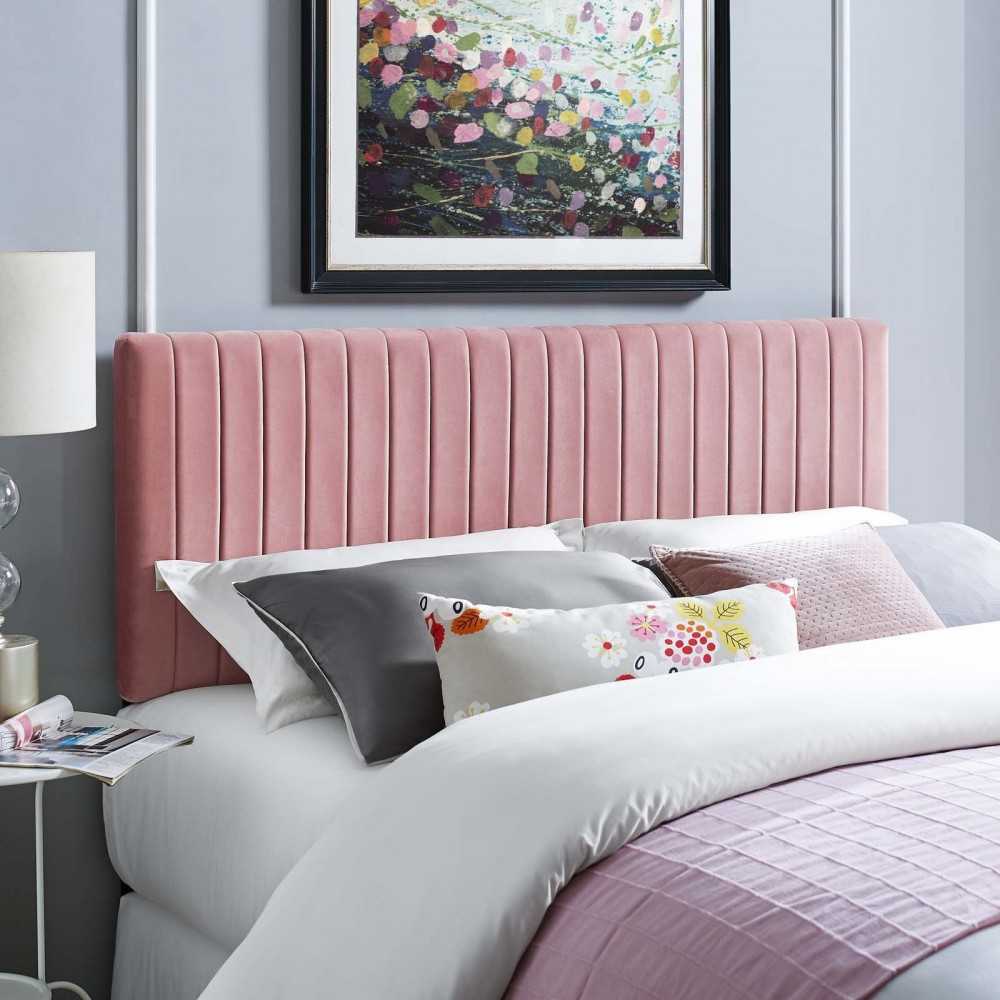 Keira King/California King Performance Velvet Headboard, Dusty Rose