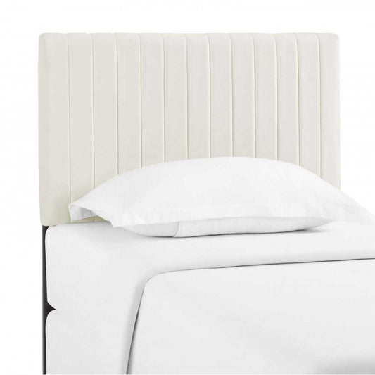 Keira Twin Performance Velvet Headboard, Ivory