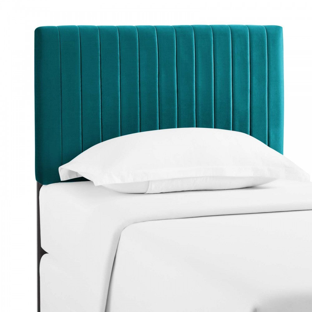 Keira Twin Performance Velvet Headboard, Teal