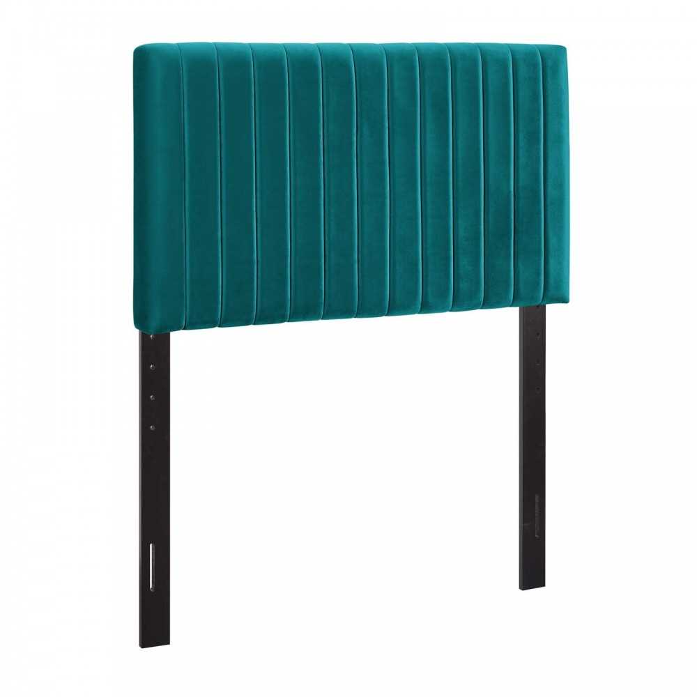 Keira Twin Performance Velvet Headboard, Teal