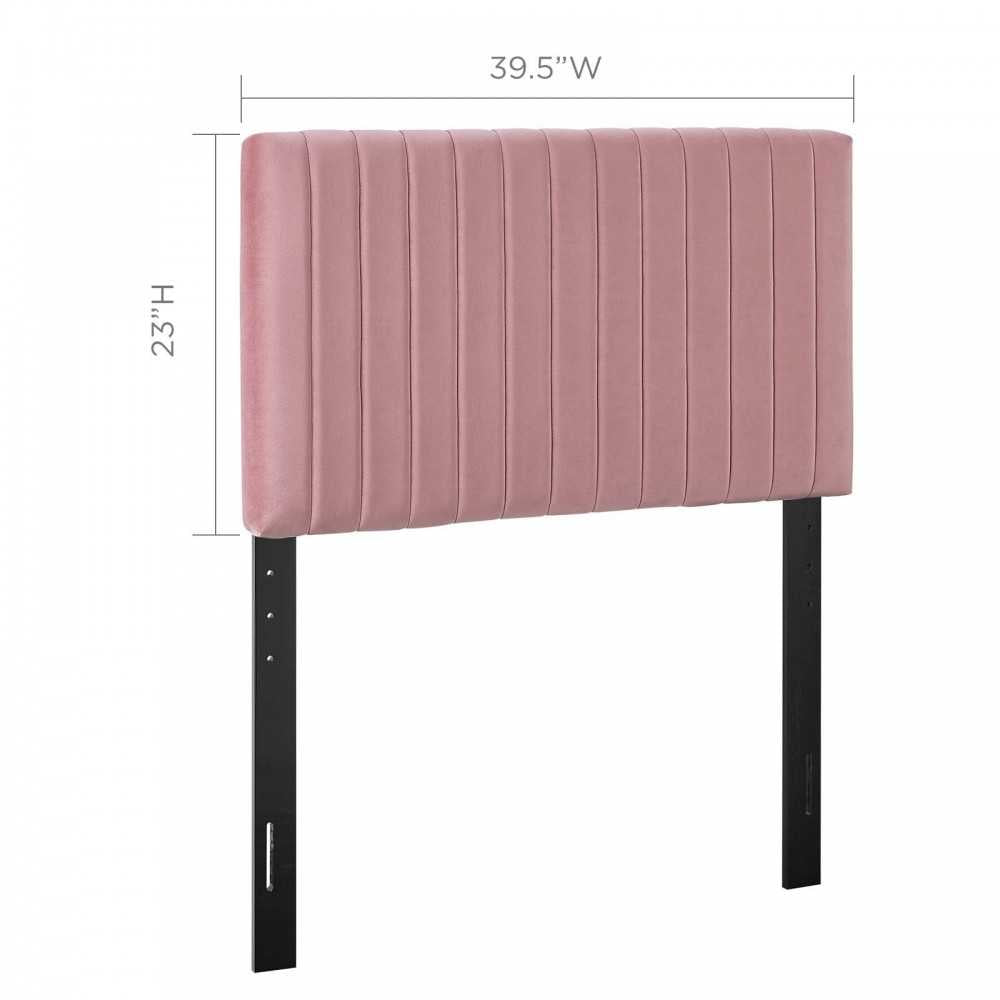 Keira Twin Performance Velvet Headboard, Dusty Rose