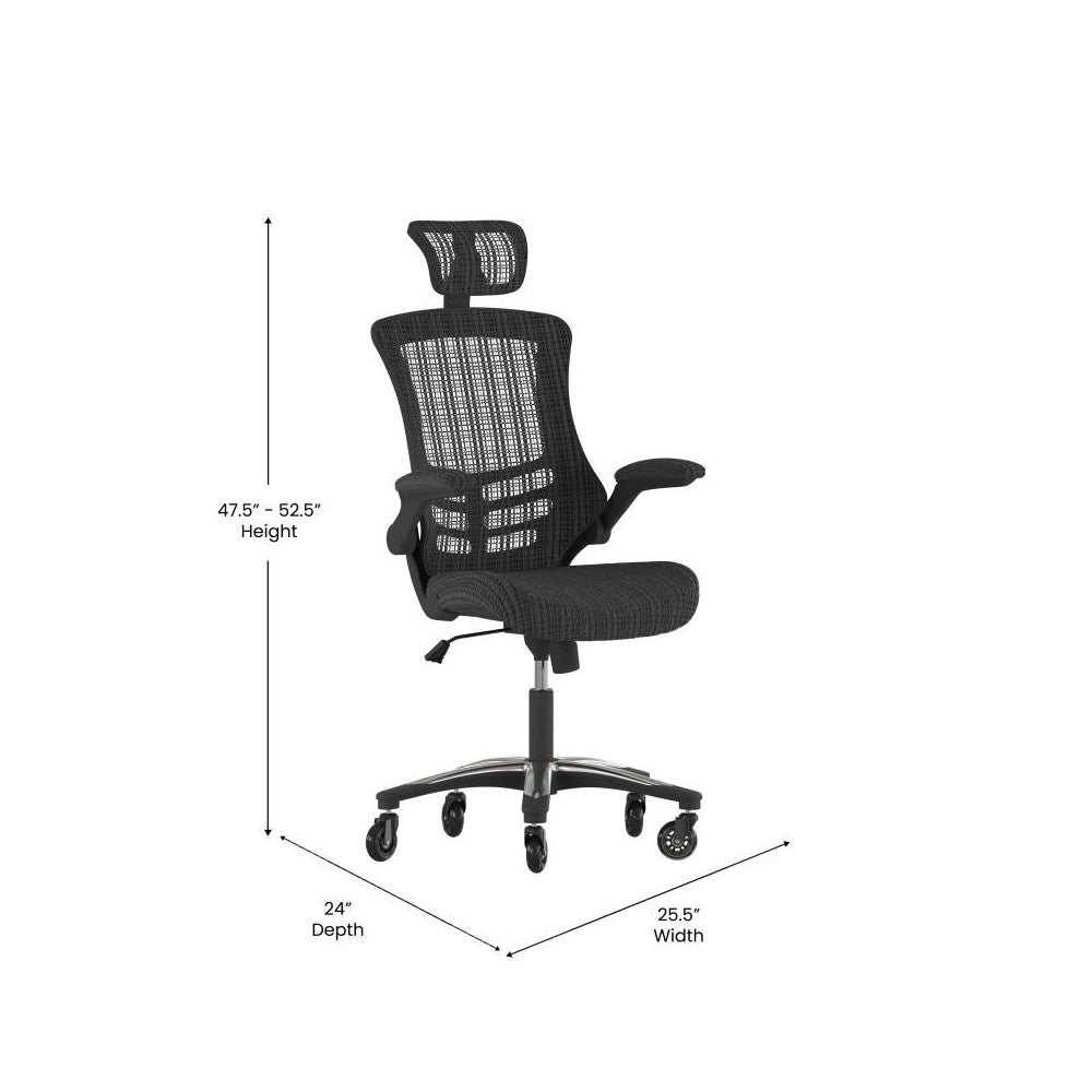 Kelista Black Chair with Roller Wheels