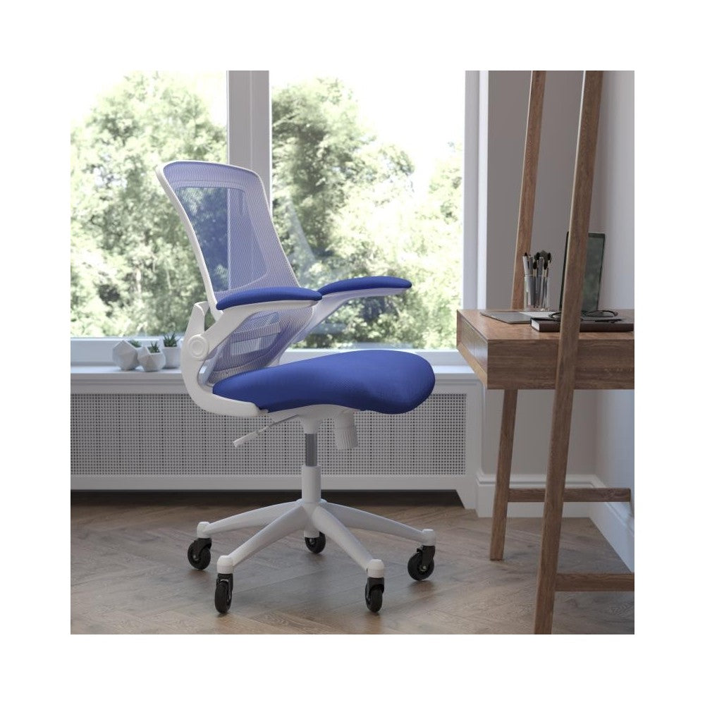 Kelista Blue Chair with Roller Wheels
