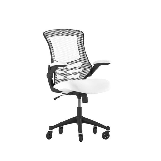 Kelista White Chair with Roller Wheels