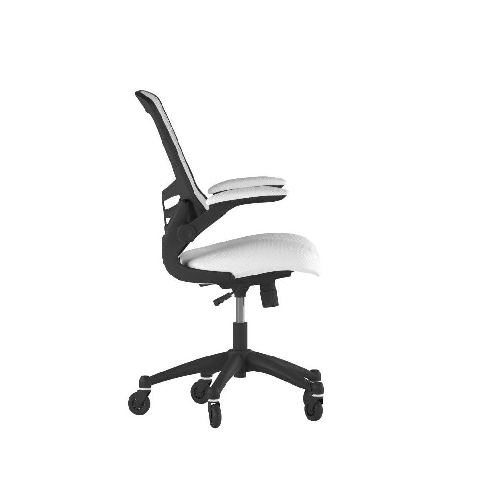 Kelista White Chair with Roller Wheels
