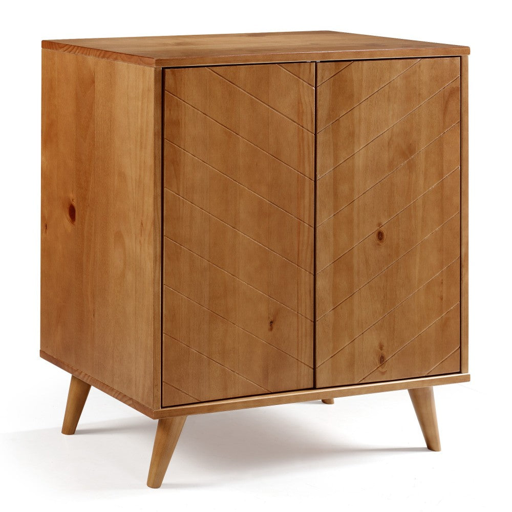Kenswick 30" Chevron 2 Door Accent Cabinet - Caramel