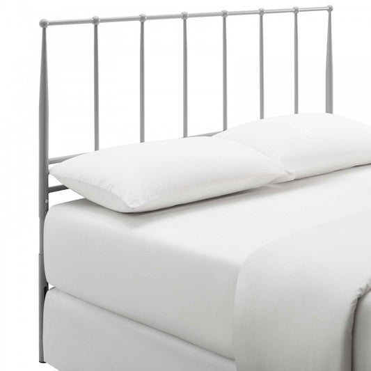 Kiana Full Metal Stainless Steel Headboard, Gray