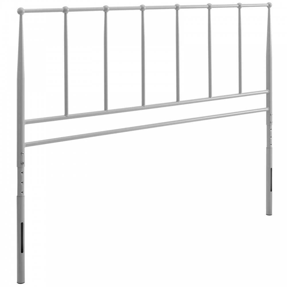 Kiana Full Metal Stainless Steel Headboard, Gray