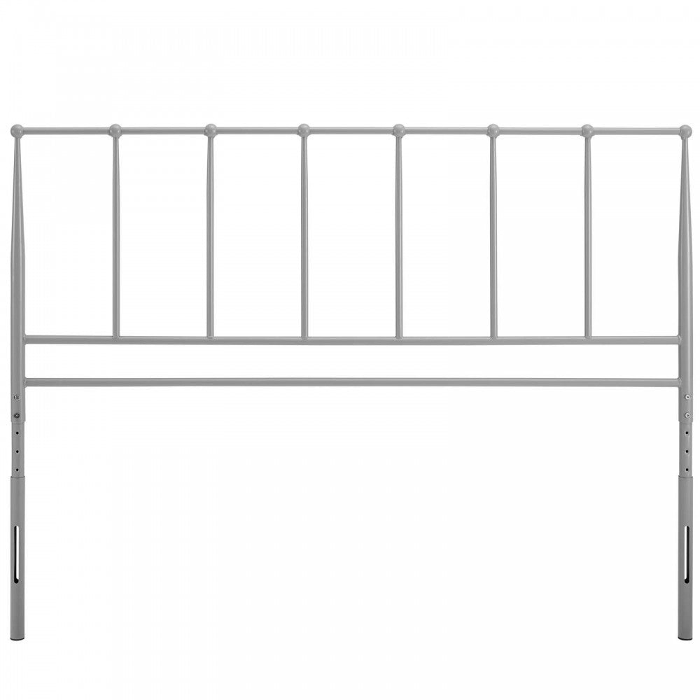 Kiana Full Metal Stainless Steel Headboard, Gray