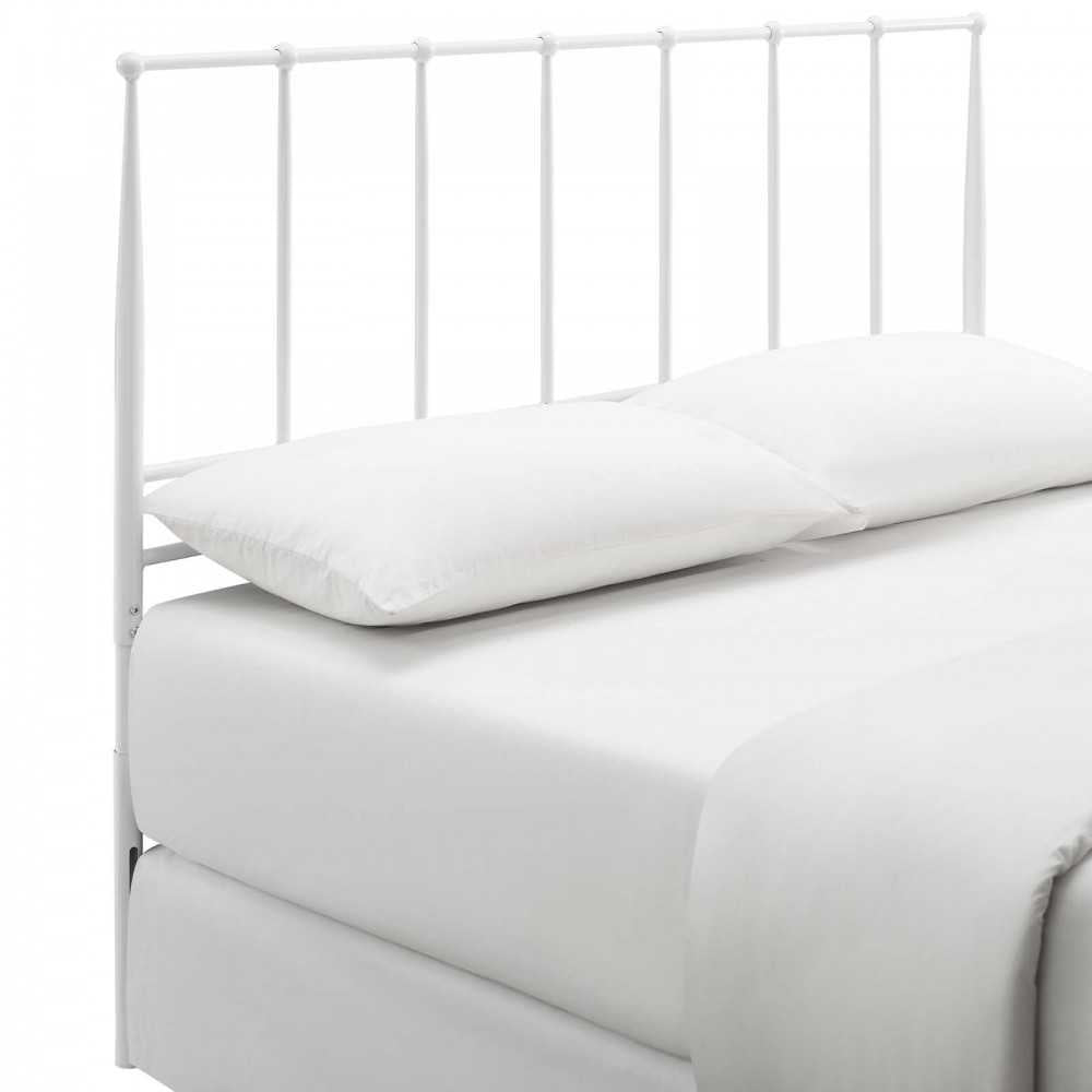 Kiana Full Metal Stainless Steel Headboard, White