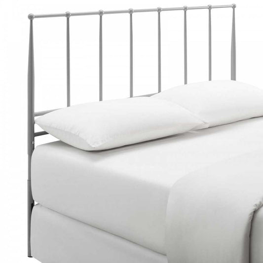 Kiana Queen Metal Stainless Steel Headboard, Gray