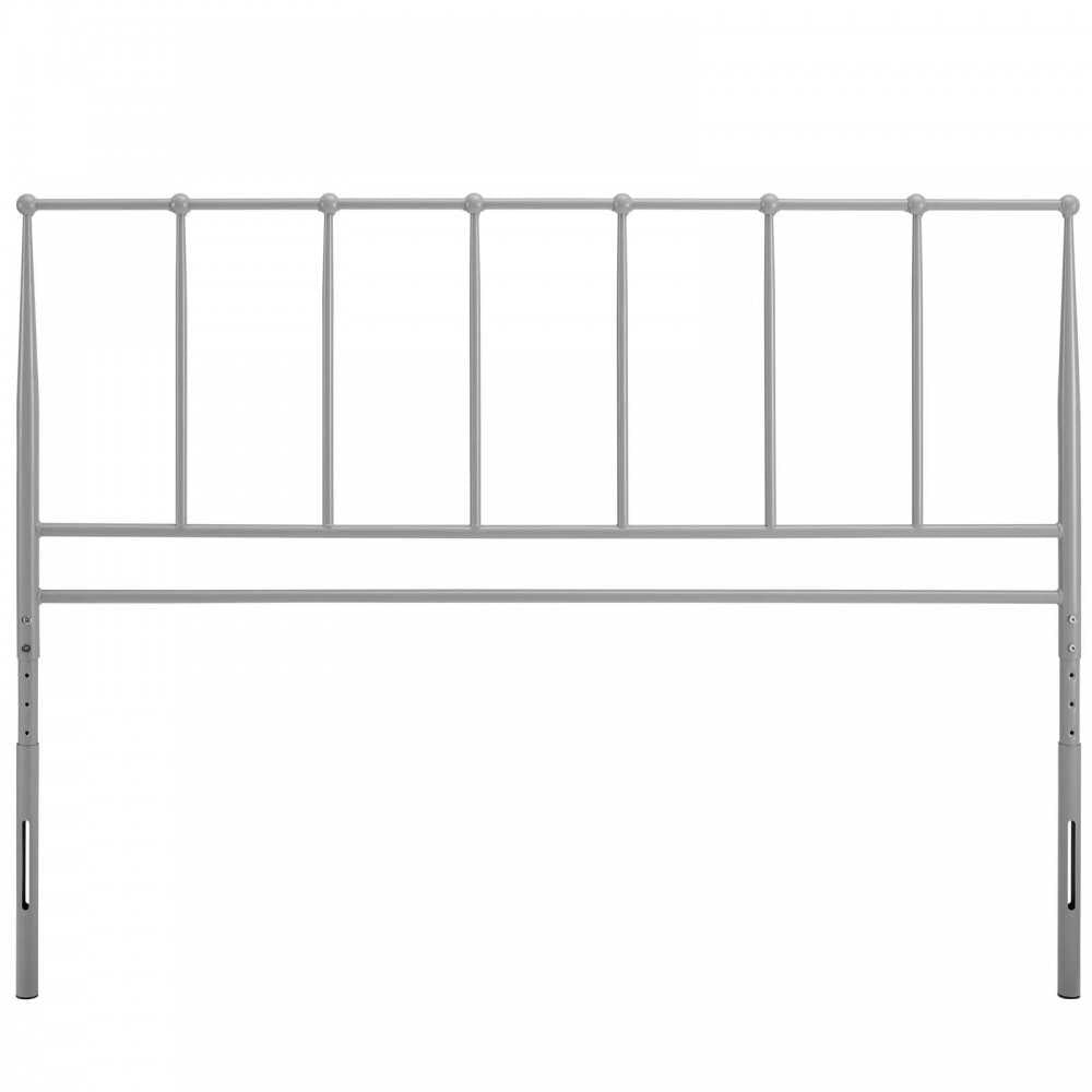 Kiana Queen Metal Stainless Steel Headboard, Gray