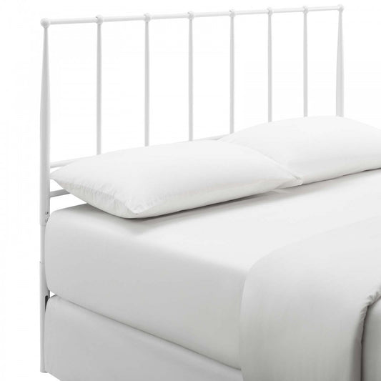 Kiana Queen Metal Stainless Steel Headboard, White