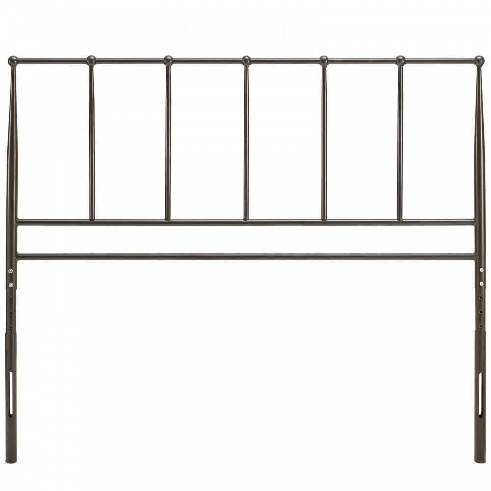 Kiana Queen Metal Stainless Steel Headboard, Brown