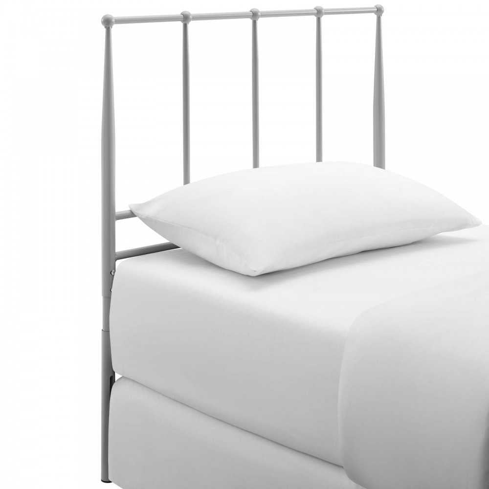 Kiana Twin Metal Stainless Steel Headboard, Gray