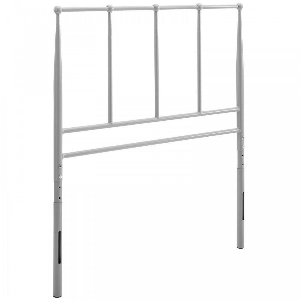 Kiana Twin Metal Stainless Steel Headboard, Gray