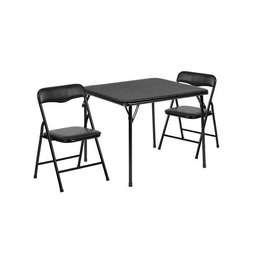 Kids Black 3 Piece Folding Table and Chair Set