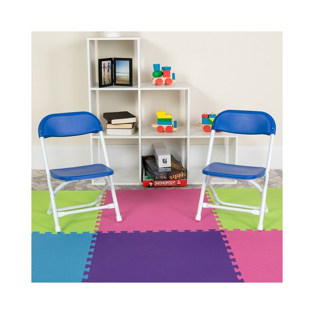 Kids Blue Plastic Folding Chair