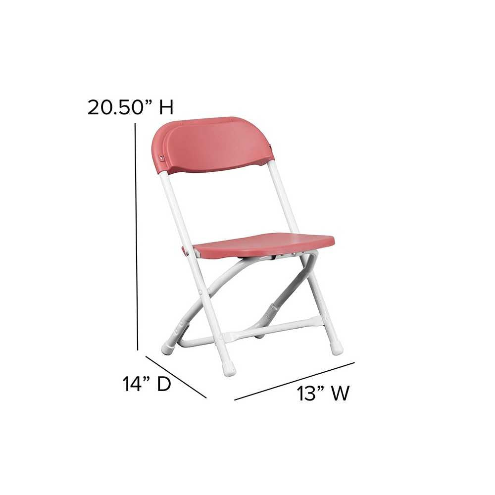 Kids Burgundy Plastic Folding Chair