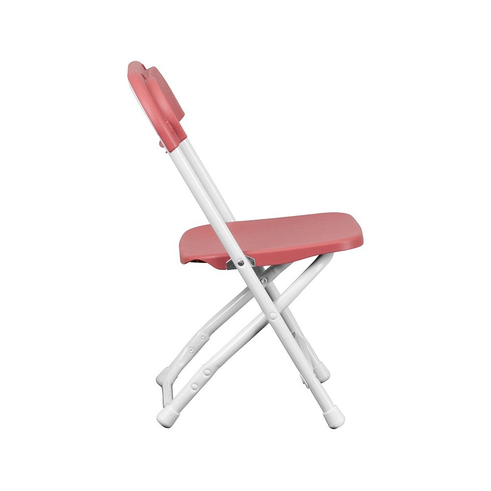 Kids Burgundy Plastic Folding Chair