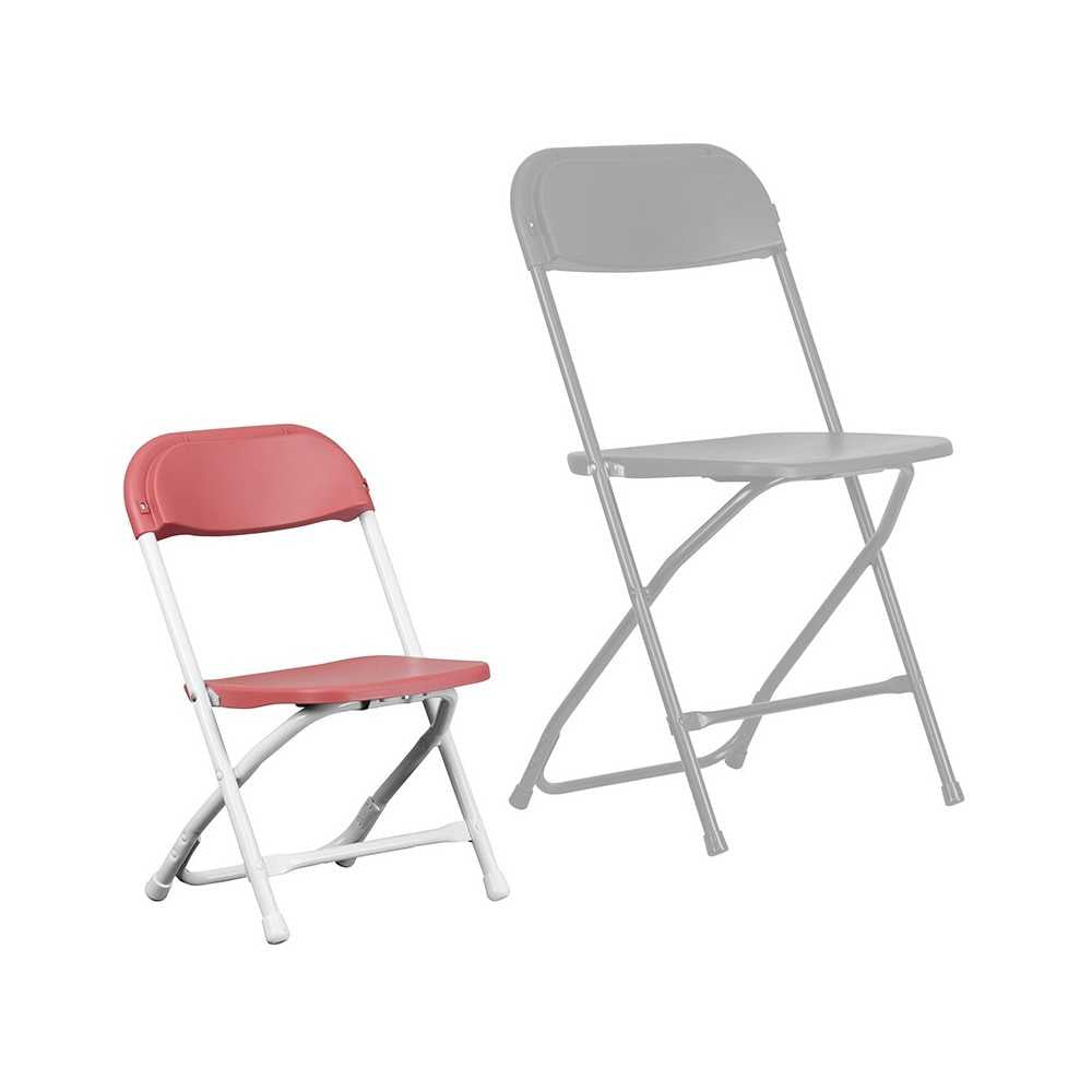 Kids Burgundy Plastic Folding Chair